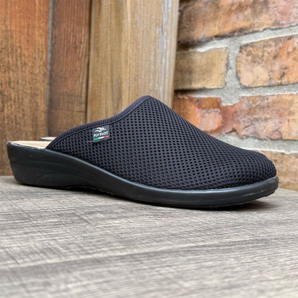 Fly Flot Italian Knit Women's Black Mesh Slip-On Mules Clogs Slipper Shoe Size 9 - Picture 11 of 11